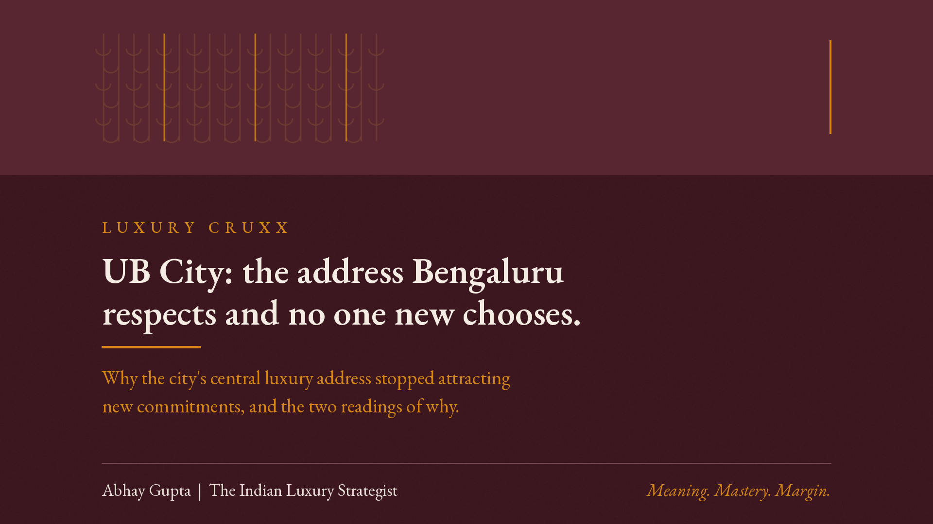 UB City: The Address Bengaluru Respects and No One New Chooses